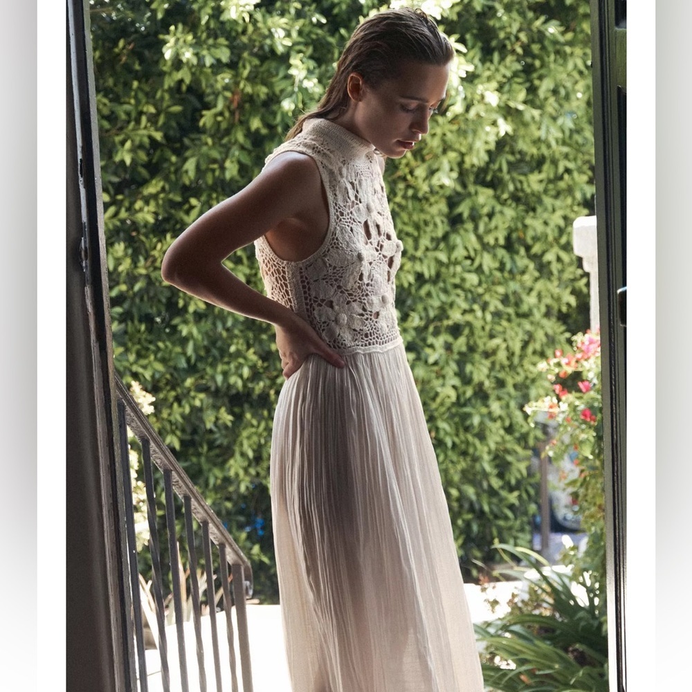 Zara Floral Embroidery Combination Dress - Picture 7 of 11